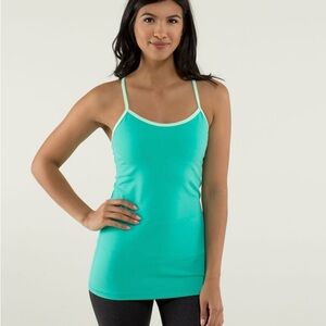 Lululemon Power Y Tank *Luon in Bali Breeze / Fresh Teal
